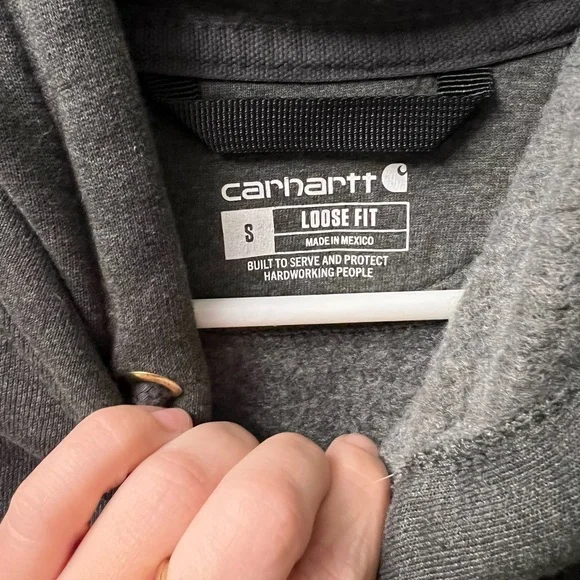 Carhartt Dark Gray Hoodie with Red Logo - Picture 4 of 5